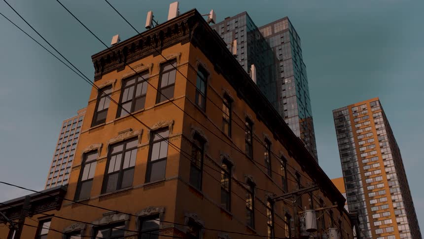 A cluster of tall buildings