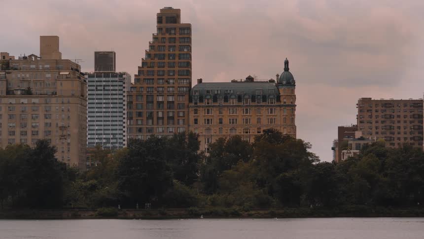A city with a park