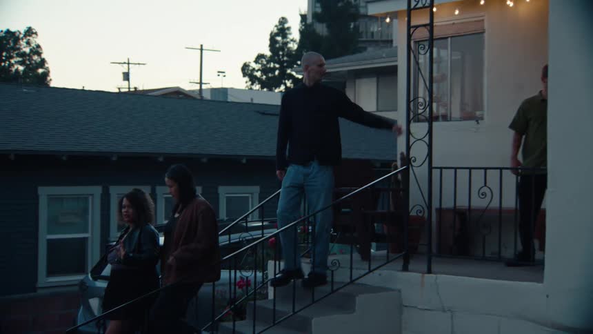 Four people leaving the house