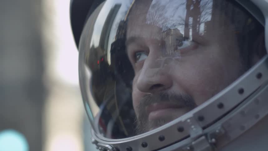 Man wearing a helmet