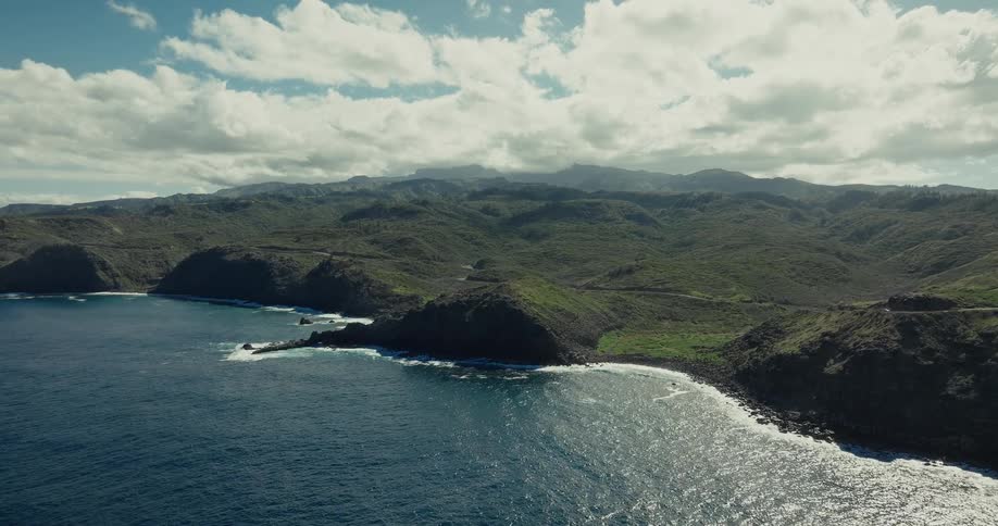 An aerial view of a large coastal area