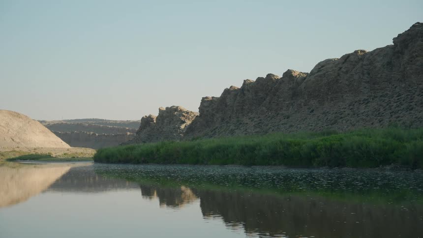 Grass and vegetation along a canyon river