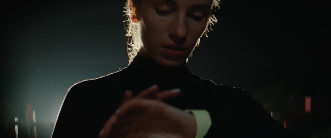 Woman in silhouette with backlighting