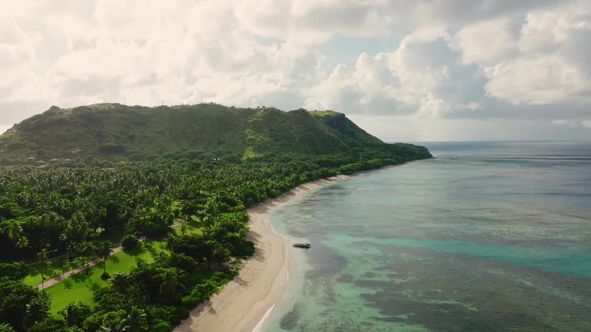 An aerial view of the beach