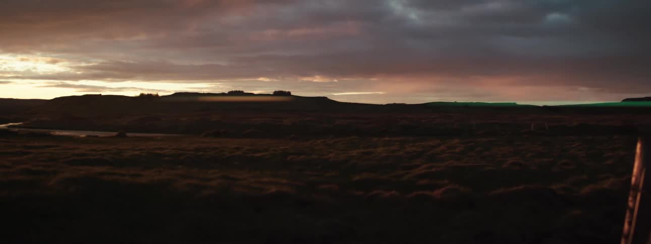 Landscape of the horizon at sunset with cloudy sky