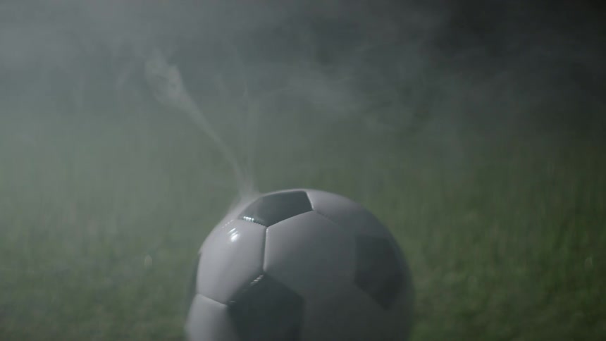 A view of a soccer ball outdoors