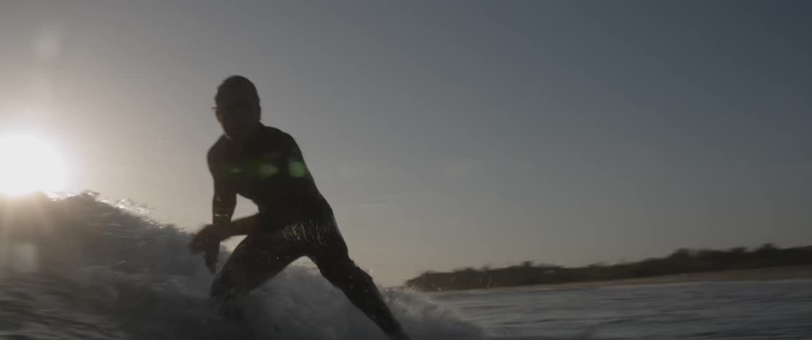 A man  is surfing