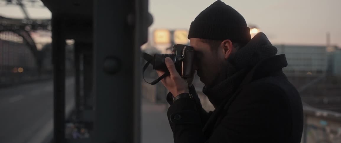 A man takes a photograph