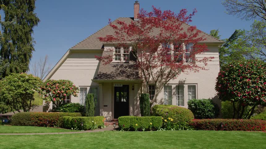 An exterior view of a house