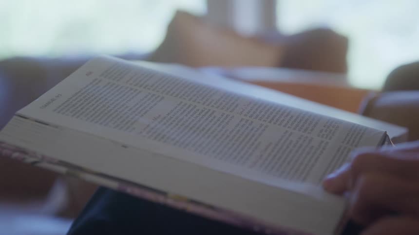 Person flips through technical book