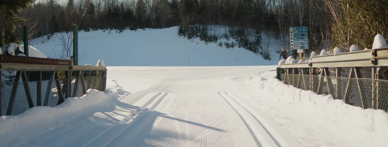 A middle aged man snow skiing outdoors during daytime