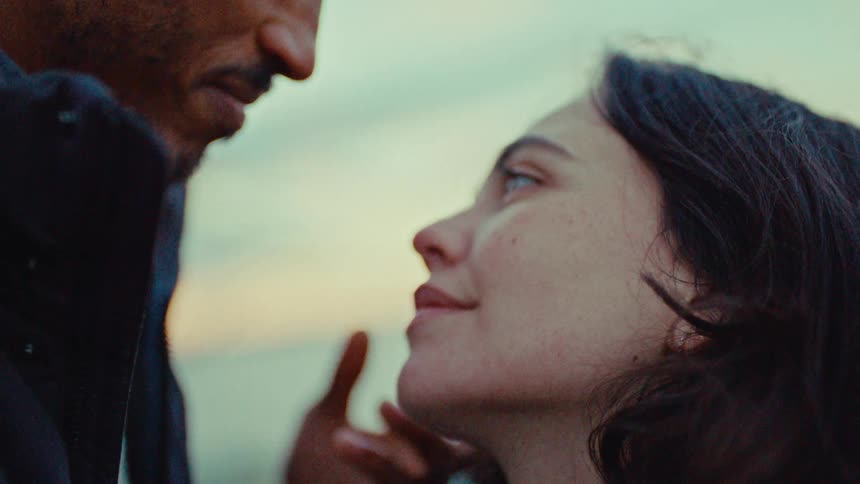 Couple gazing at each other in a romantic moment