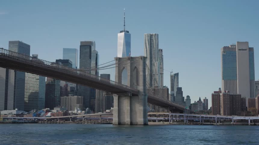 A city on the other side of a bridge