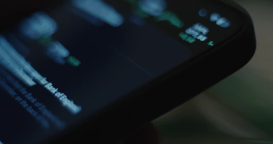 Person selects a stock app and uses it on a smartphone