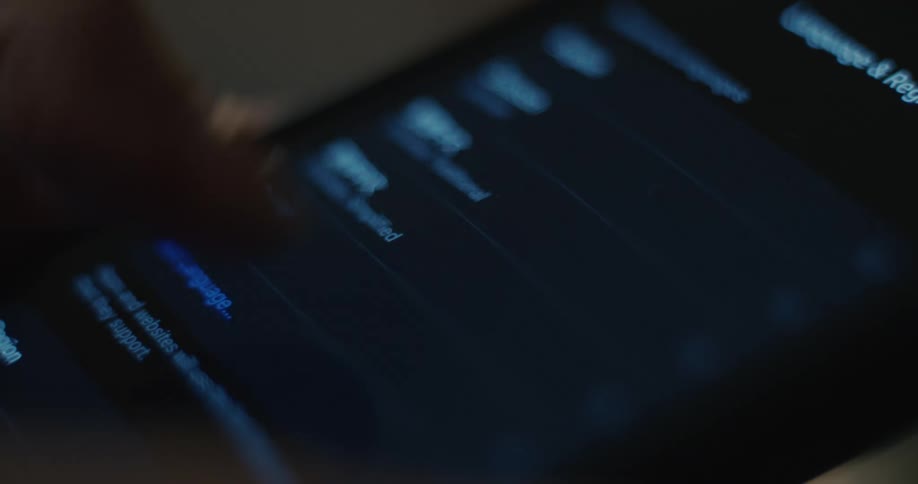 Person makes selections and scrolls on a smartphone