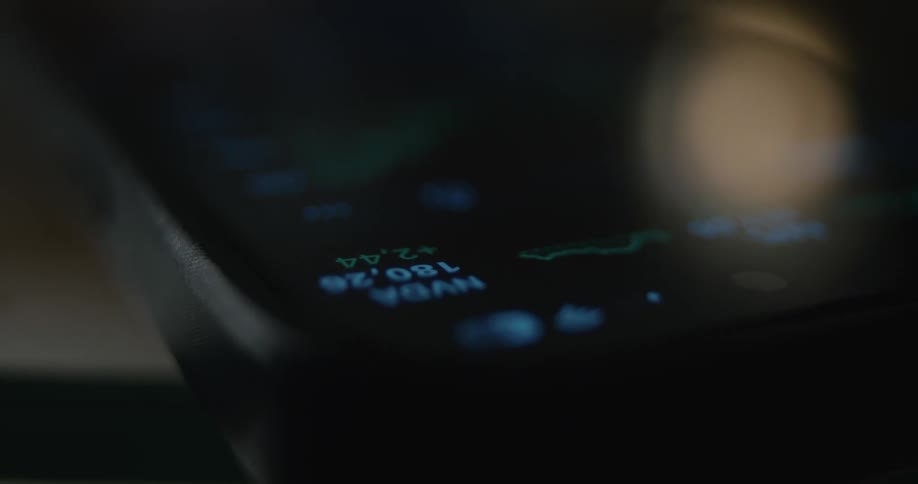 Items move across a phone screen