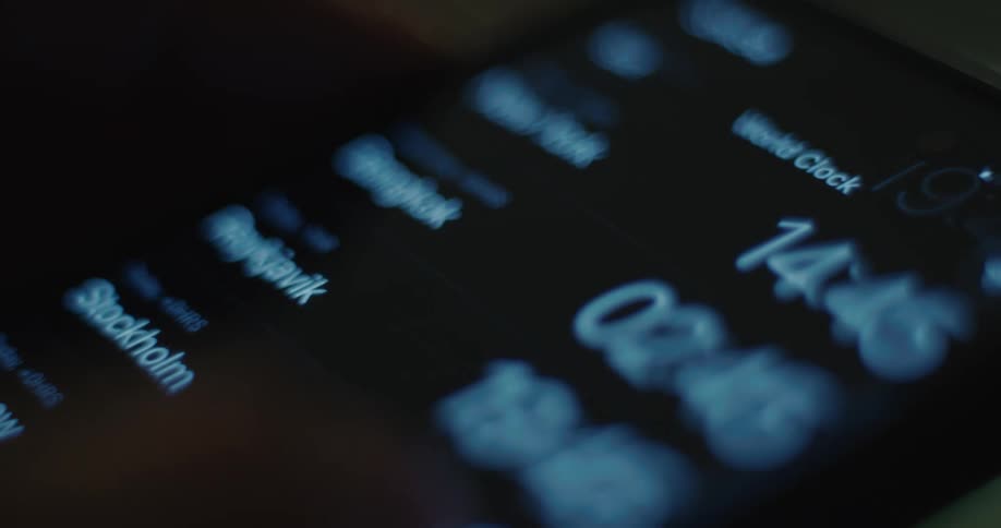 Alarms displayed on a smartphone screen