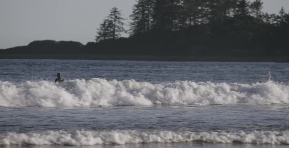 Ocean waves wash ashore