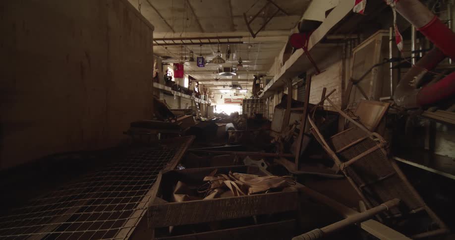 A view of shelves in a warehouse