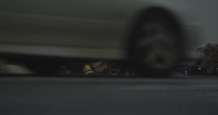 The roadside is covered with trash
