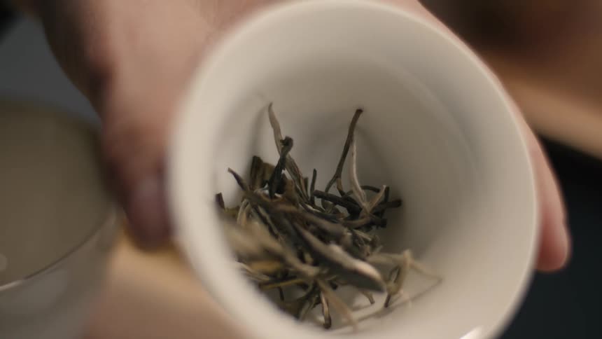 The cup is full of tea leaves