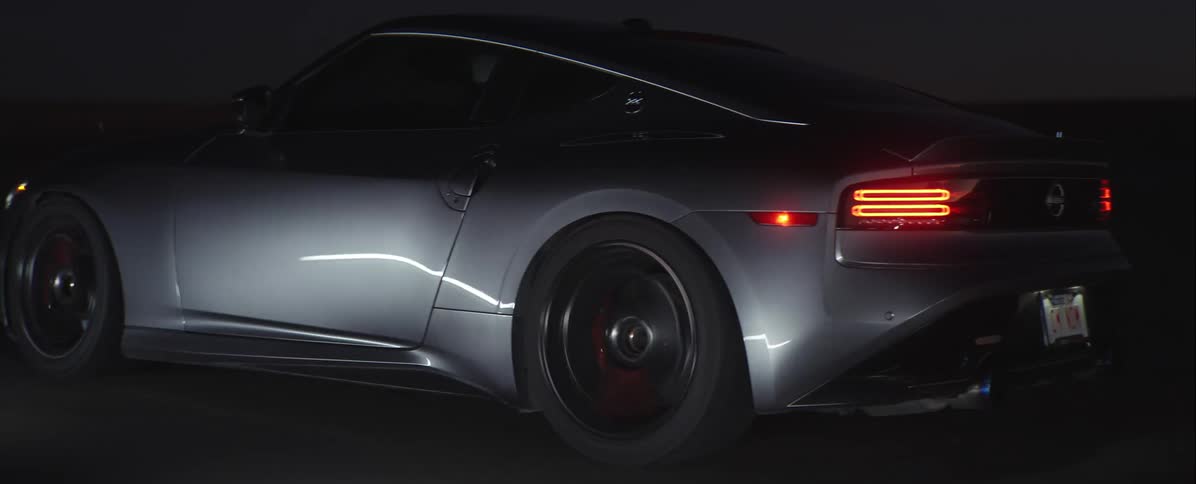 A car driving at night