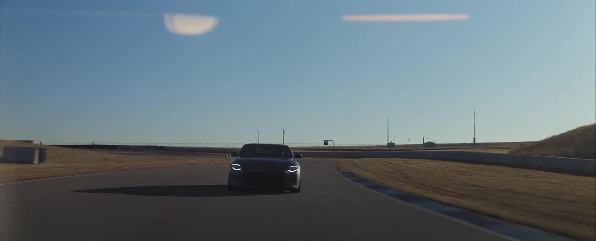 A car driving down a road