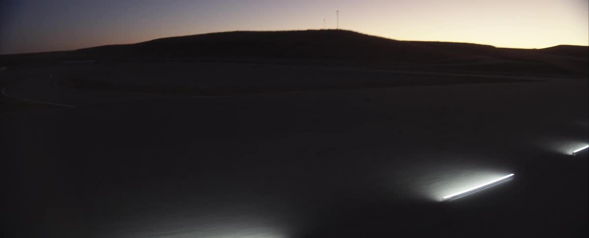 A road with lighted lines