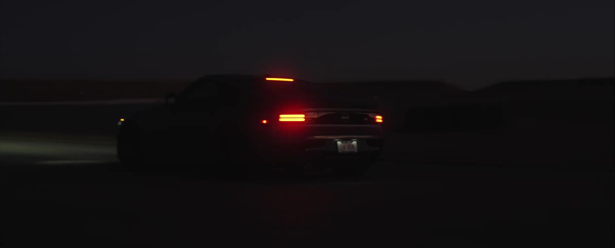 A car driving at night