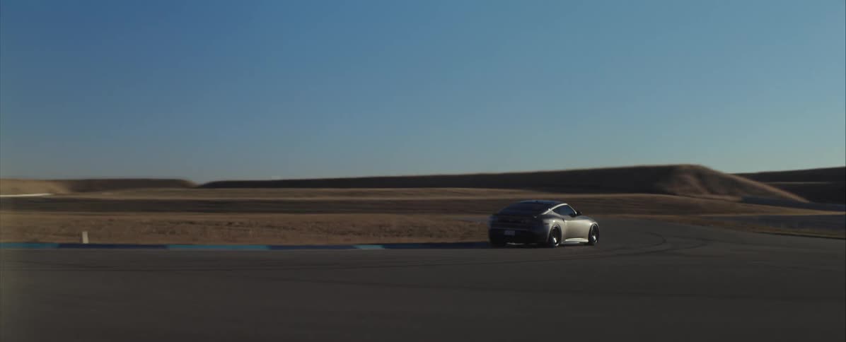 A car speeding around a bend