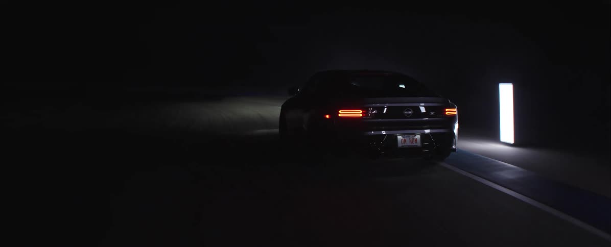 A car driving at night