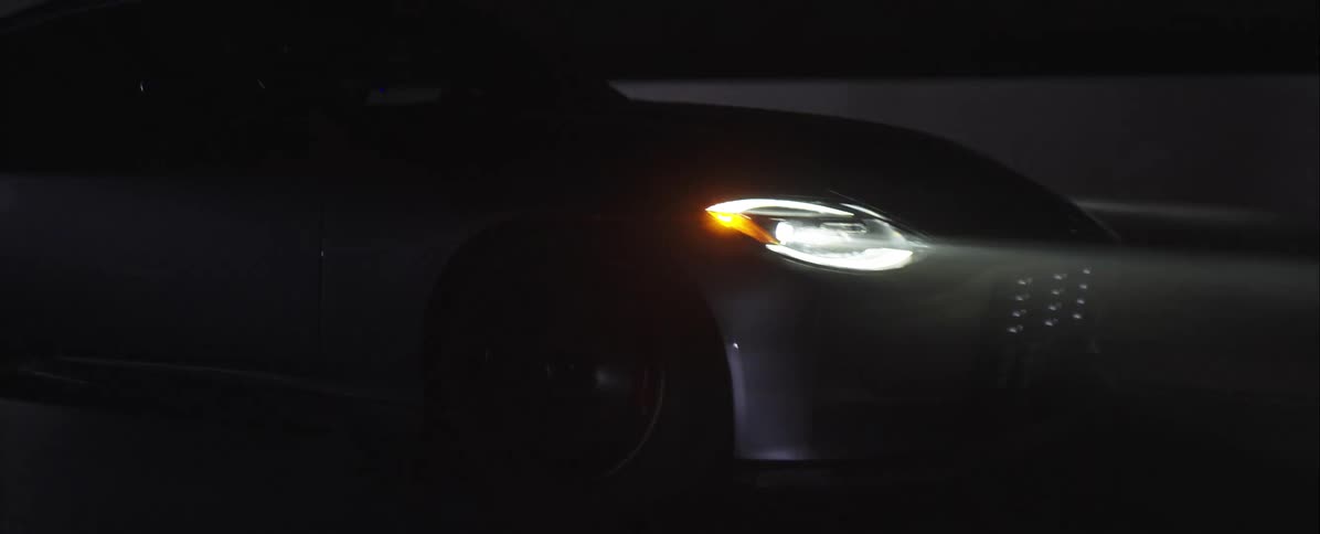 A car driving at night