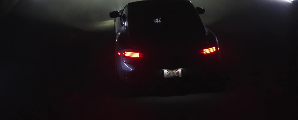 A car driving at night