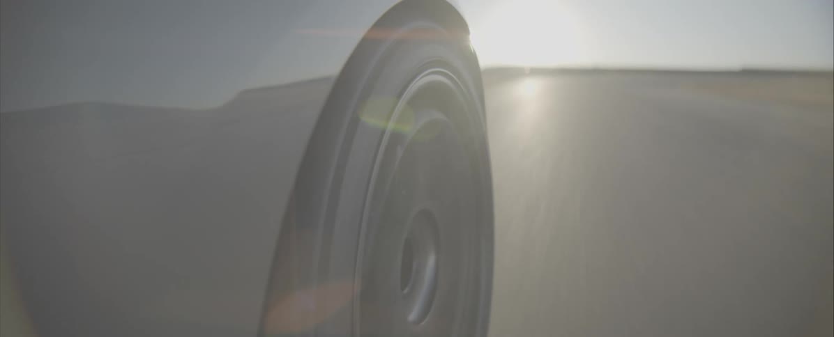 A cars wheel spinning