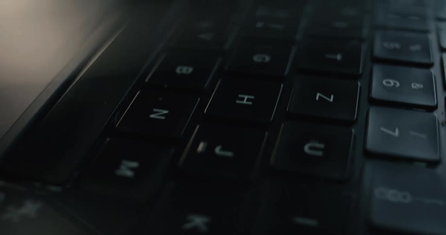 Computer keyboard on a laptop indoors