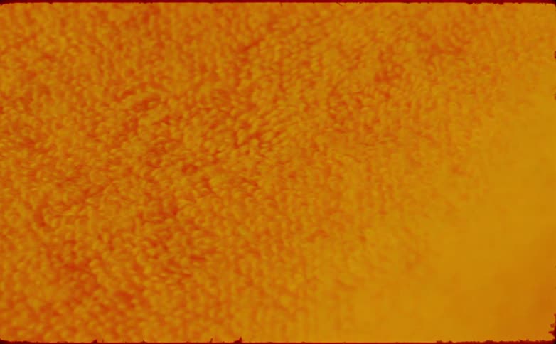 Close up of an orange rug on display