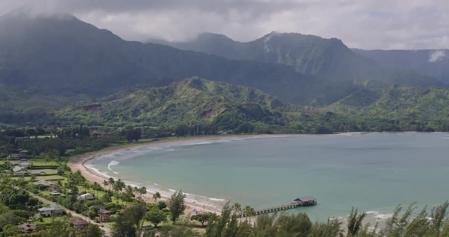 The tropical island has homes on the shore