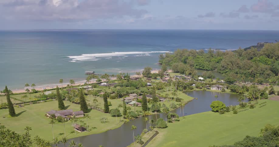 An aerial view of the ocean