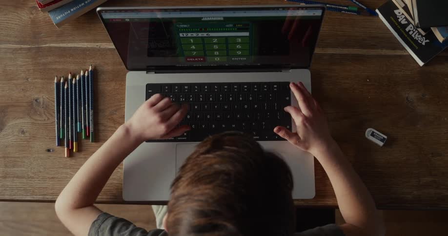 A child using a laptop