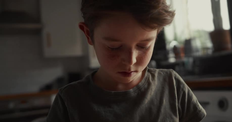 A child writing on a piece of paper