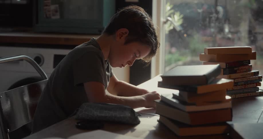 A child working on homework