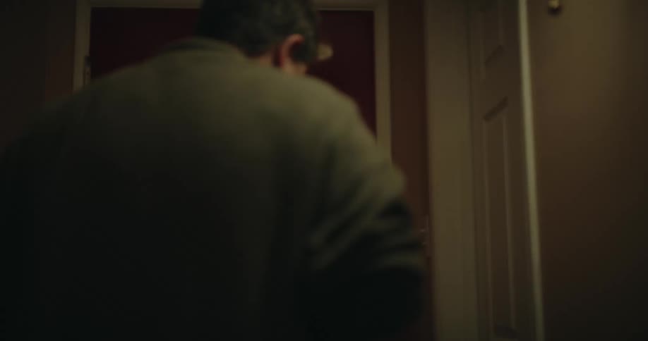 Woman gets a fright when a child opens the door