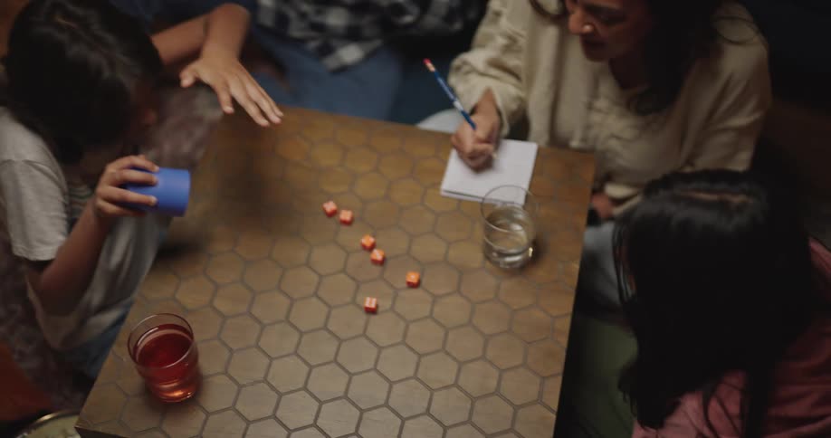 A family playing games together