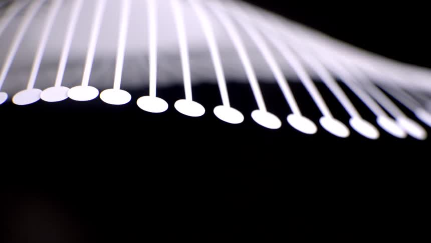 A white object floating in a black void