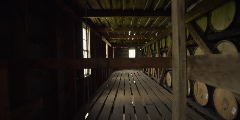 Descending view of some walkways in a warehouse