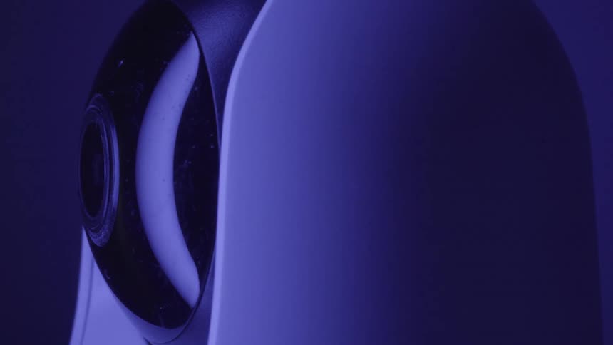 A close up view of a security camera