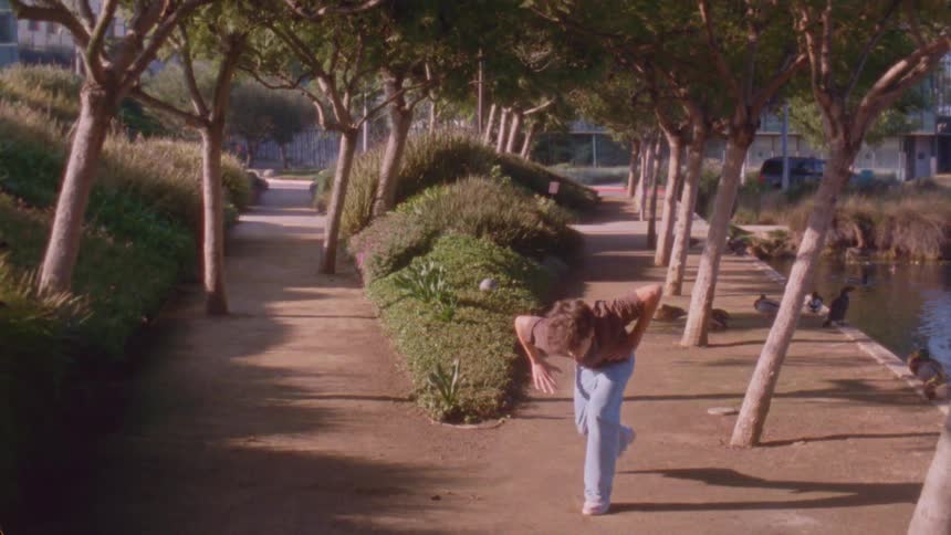 A man dancing outdoors