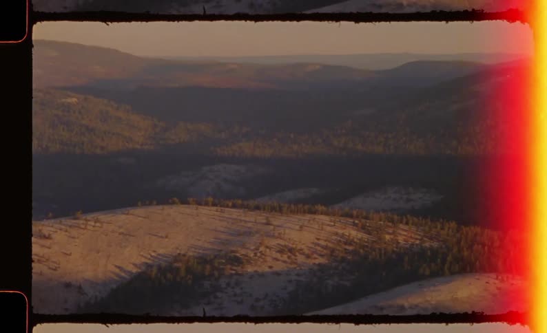 Landscape of wooded mountains