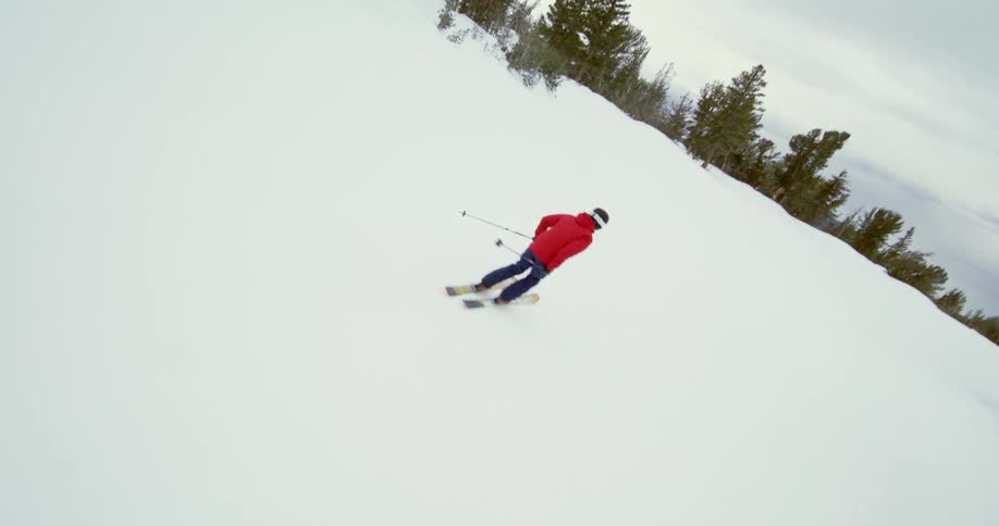 Person skiing in the snow