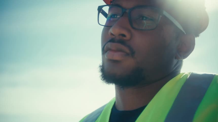 A construction worker outdoors
